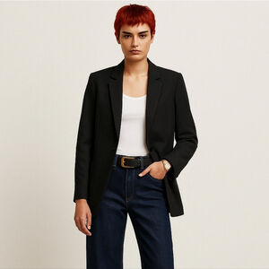 Madewell Drapey Black Lycee Blazer Sz 4 Relaxed Menswear-Inspired Style